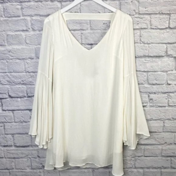 Lulus Women’s Something Magical White Long Sleeve Shift Dress - Picture 4 of 5